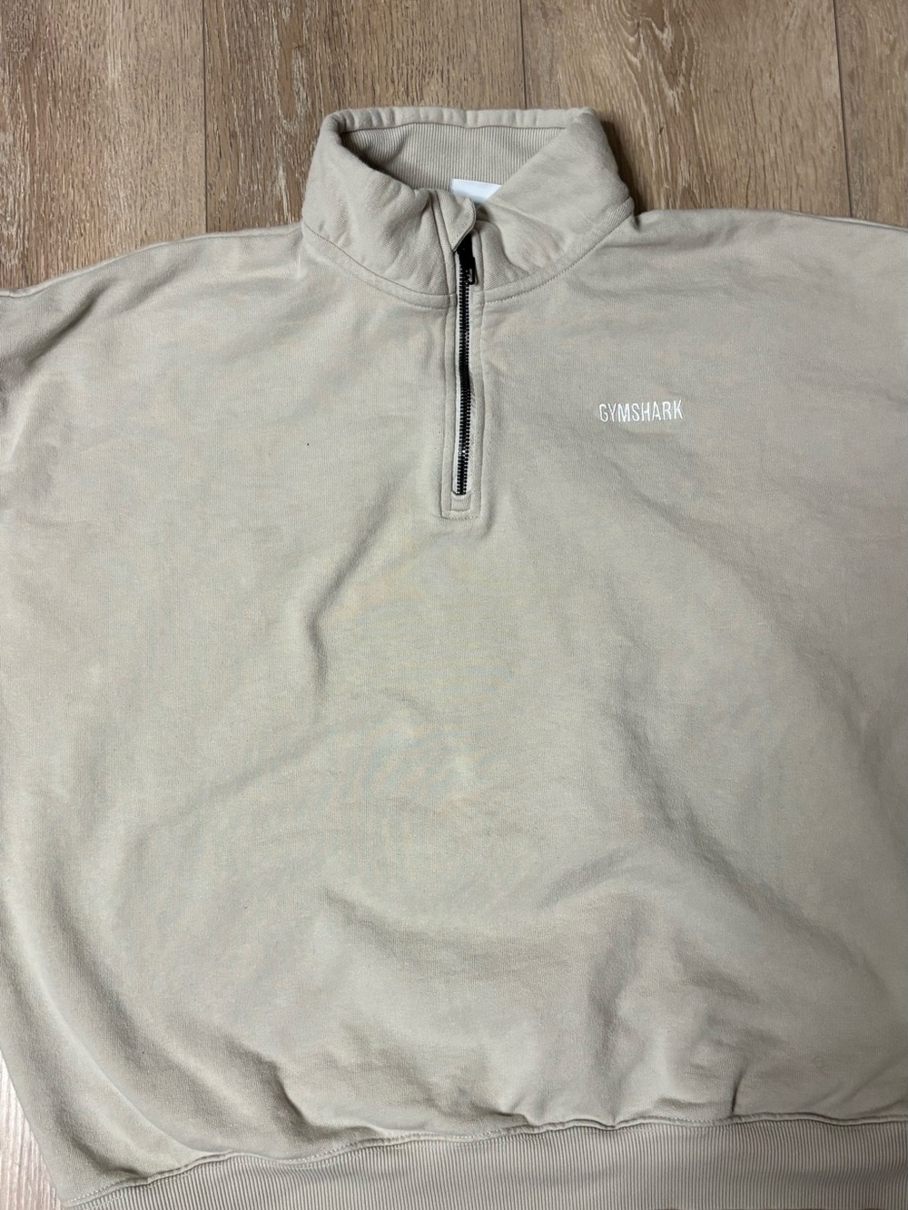 Gymshark Men's Zip-Up Sweater in Light Beige - Picture 3 of 8